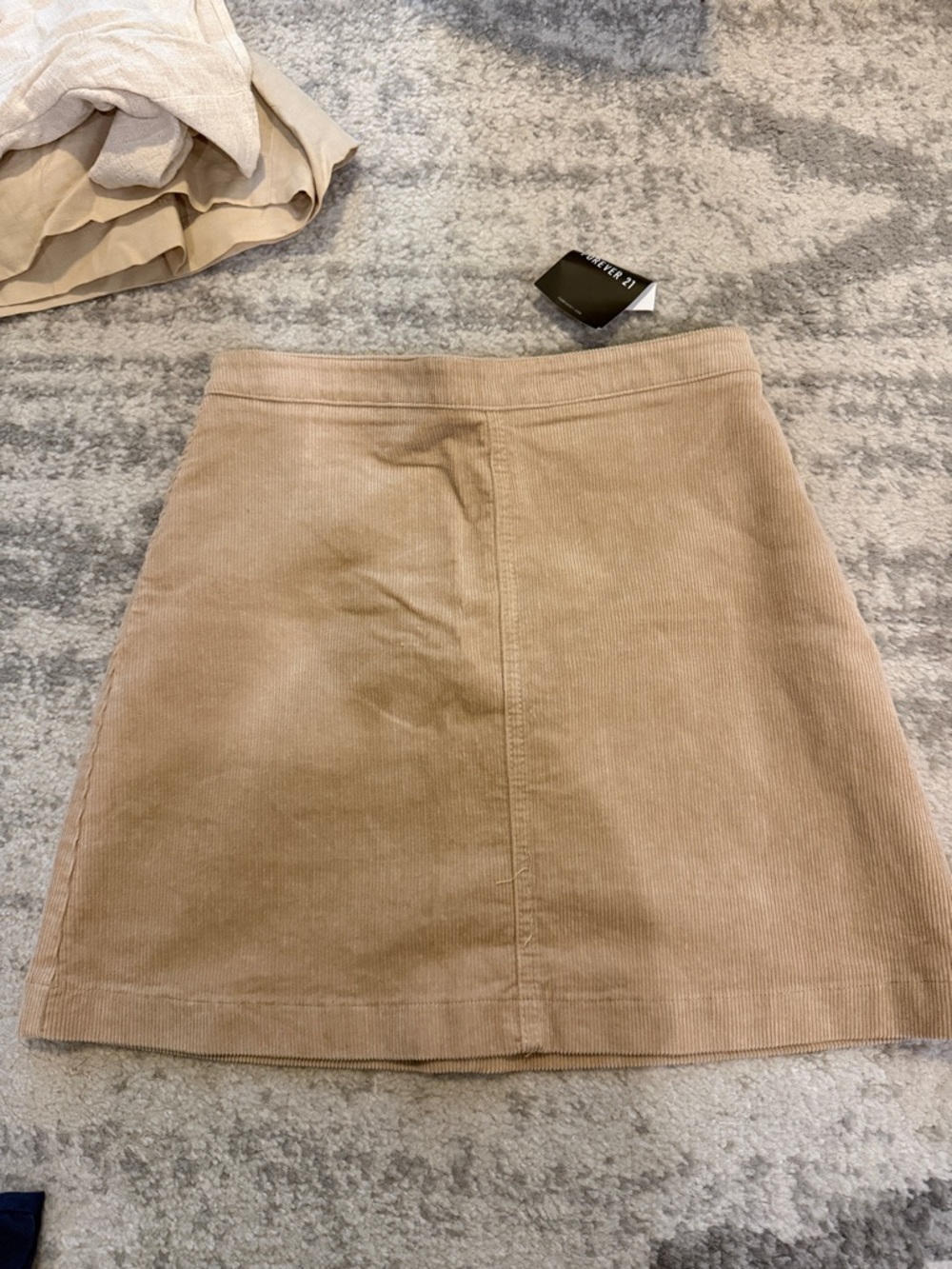 Forever 21 Corduroy A-Line Mini Skirt in Beige